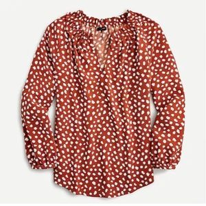 J.Crew Drapey ruffleneck top in brushstroke printed 365 crepe size small